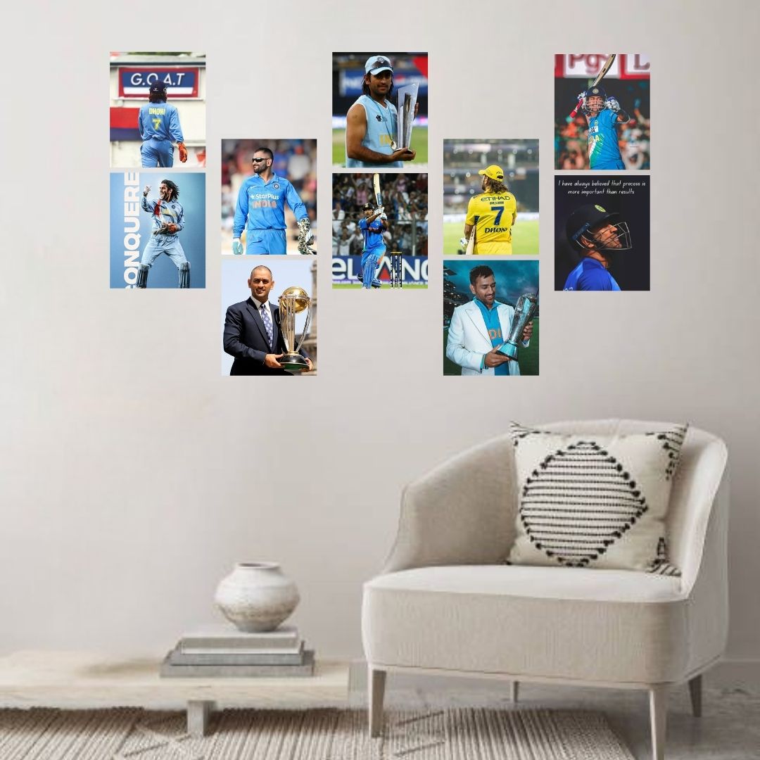 40 Iconic MS Dhoni Posters Set