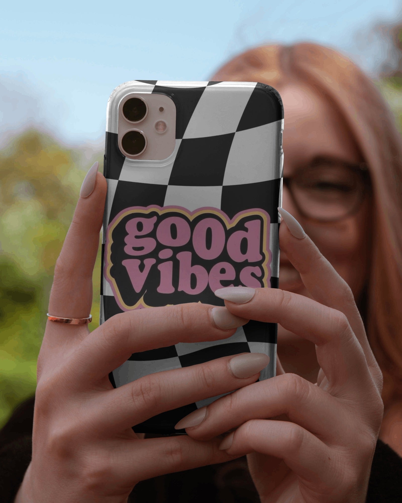Good Vibes Checkerboard Phone Case