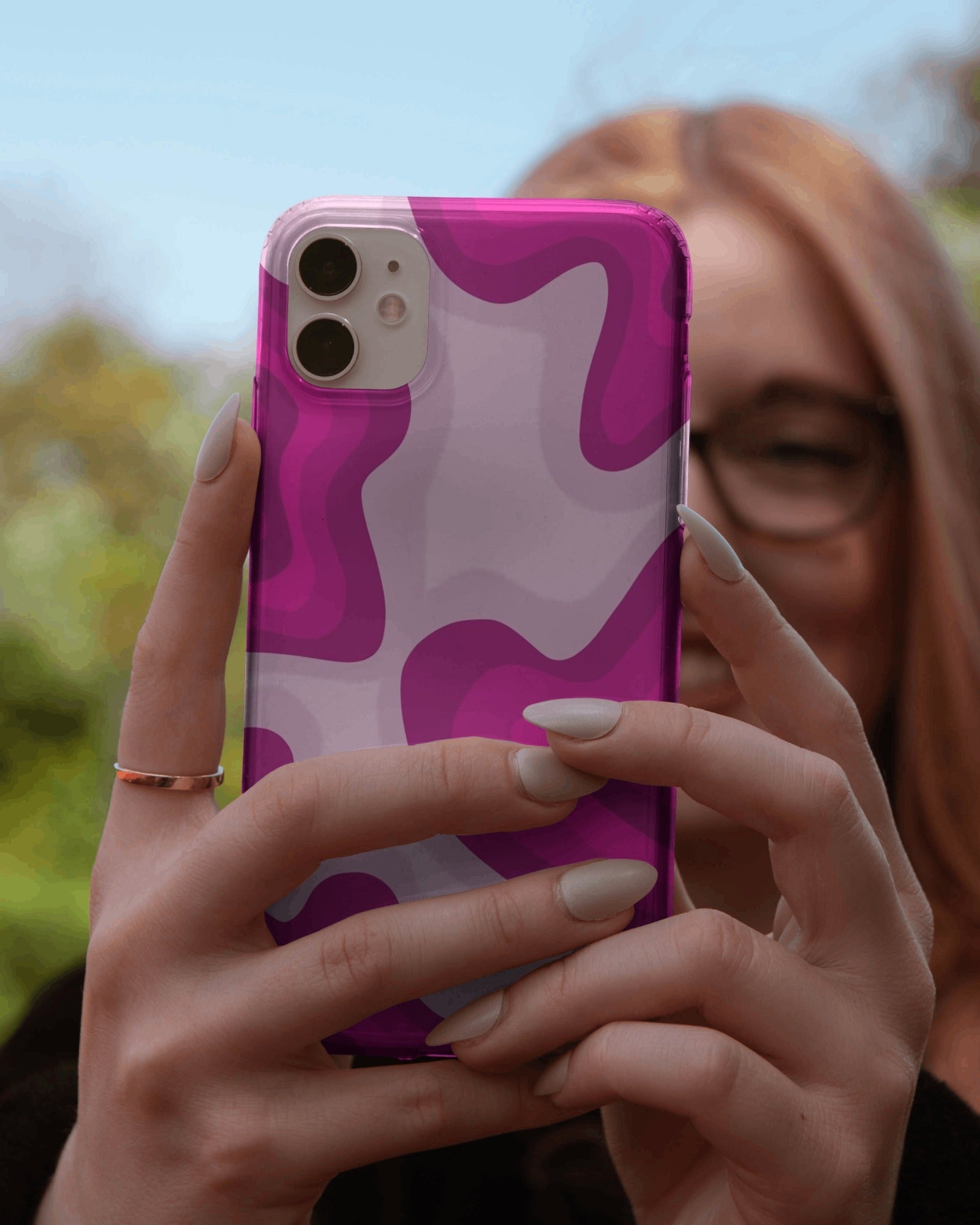 Pink Pulse Waves Phone Case