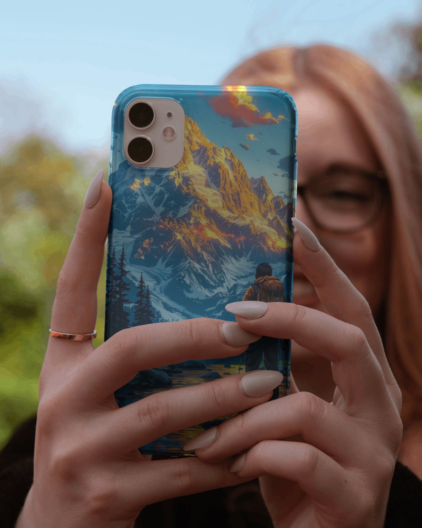 Man Hiking Phone Case