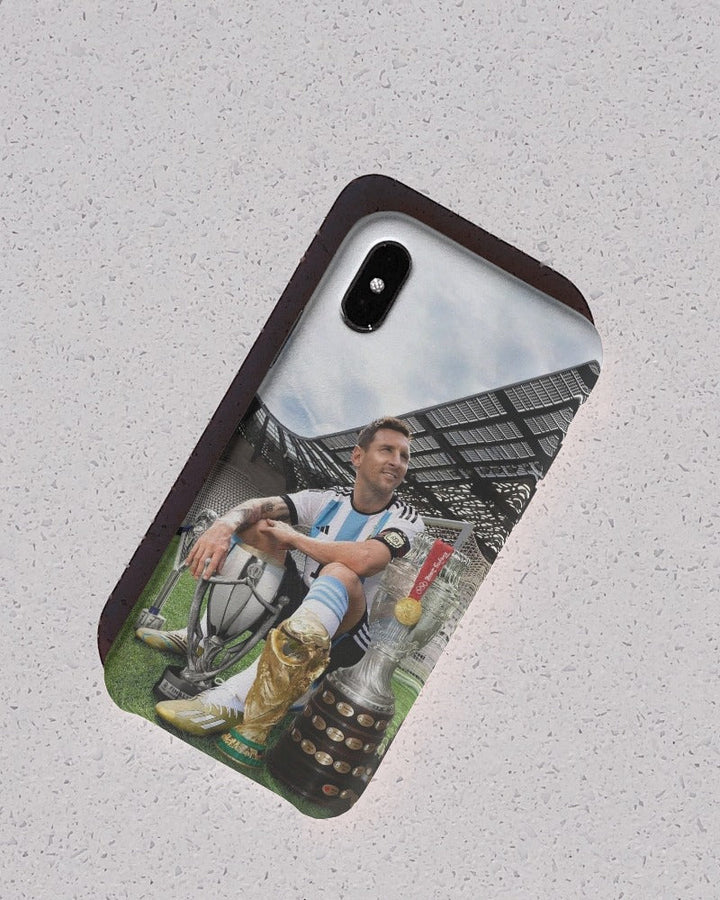 Messi With Trophies Mobile Cover