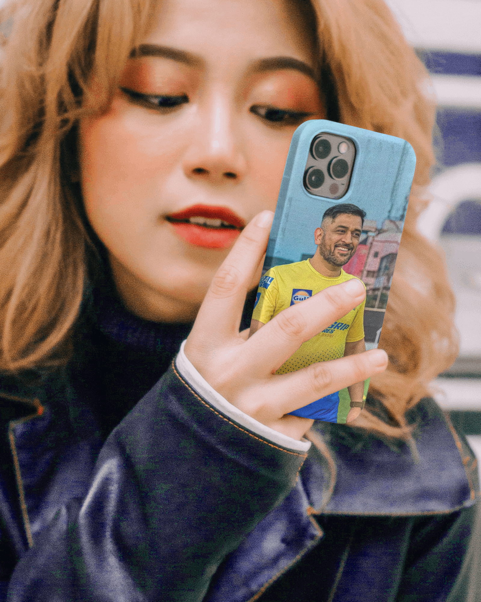 Dhoni in CSK practice Jersey Phone Case