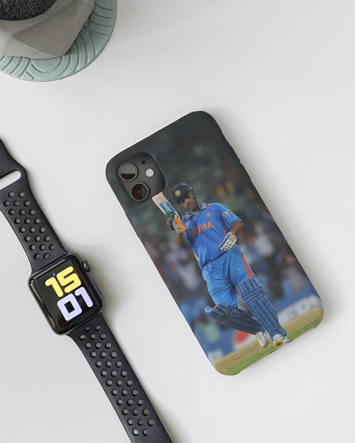 MS Dhoni Raising Bat Phone Case